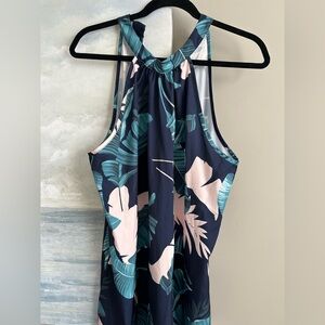 Tropical Print Halter Dress